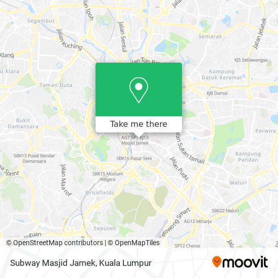 Subway Masjid Jamek map