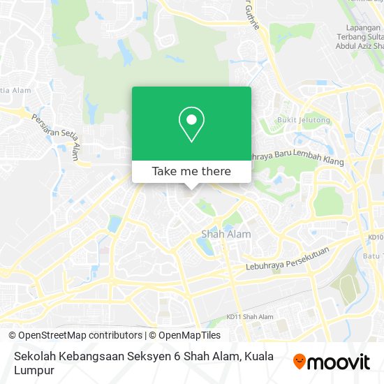 Peta Sekolah Kebangsaan  Seksyen 6 Shah Alam