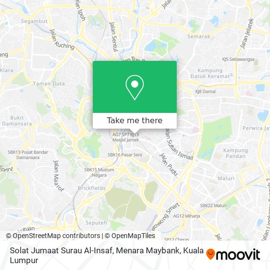 Peta Solat Jumaat Surau Al-Insaf, Menara Maybank