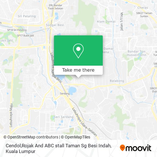 Cendol,Rojak And ABC stall Taman Sg Besi Indah map