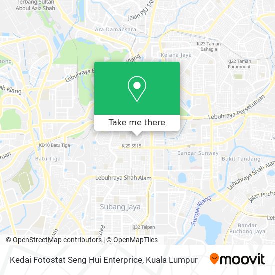 Peta Kedai Fotostat Seng Hui Enterprice