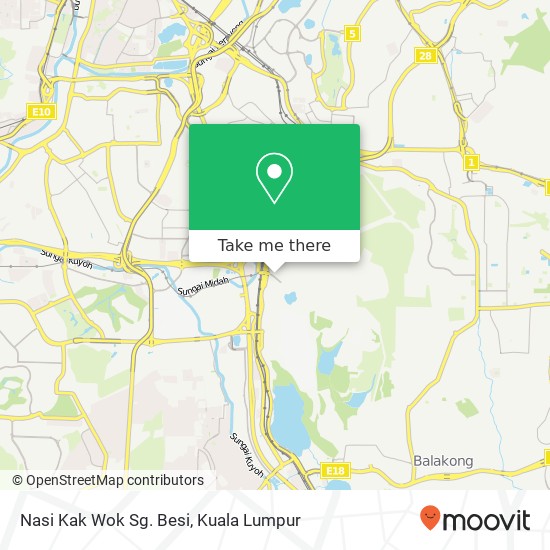 Nasi Kak Wok Sg. Besi map