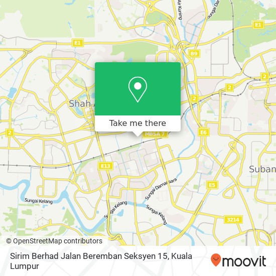 Sirim Berhad Jalan Beremban Seksyen 15 map