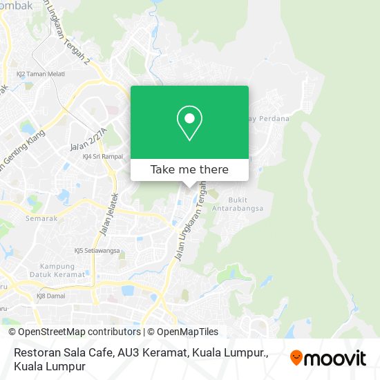 Peta Restoran Sala Cafe, AU3 Keramat, Kuala Lumpur.