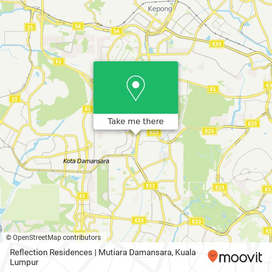 Reflection Residences | Mutiara Damansara map