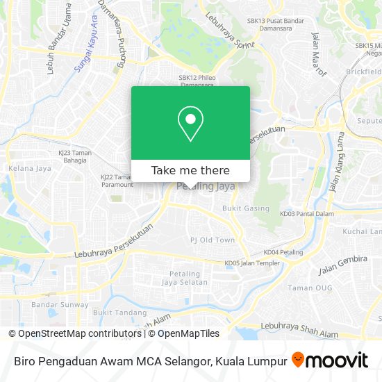 Biro Pengaduan Awam MCA Selangor map