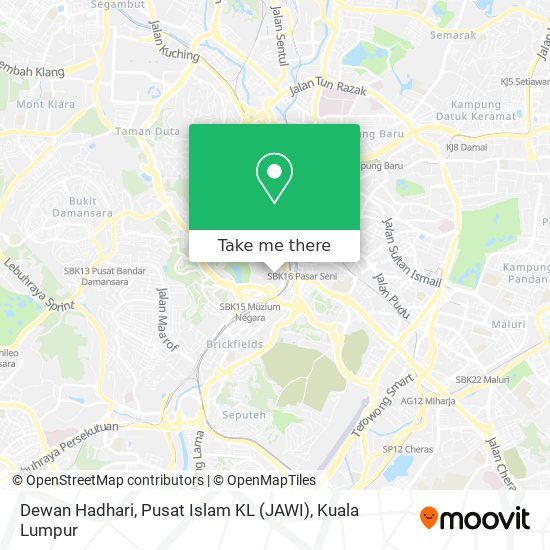 Dewan Hadhari, Pusat Islam KL (JAWI) map