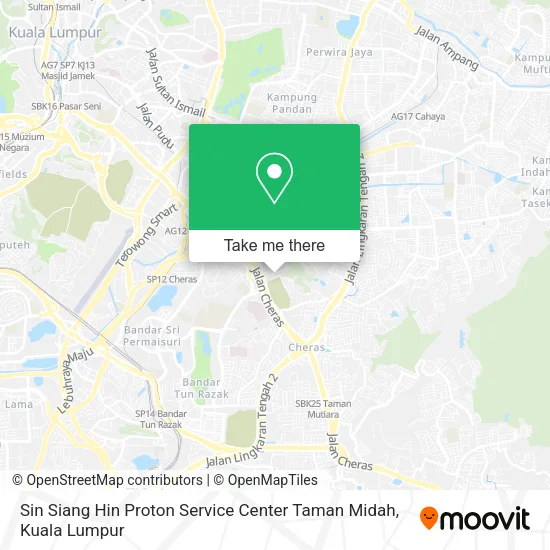 Sin Siang Hin Proton Service Center Taman Midah map