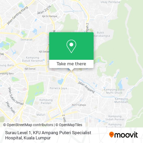 Peta Surau Level 1, KPJ Ampang Puteri Specialist Hospital