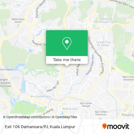 Peta Exit 106 Damansara/PJ