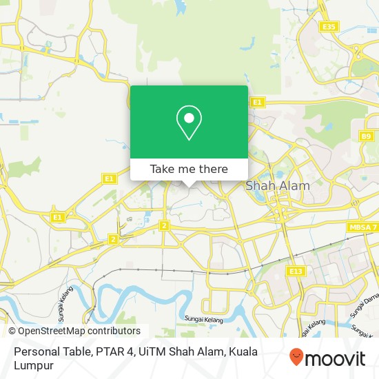Peta Personal Table, PTAR 4, UiTM Shah Alam