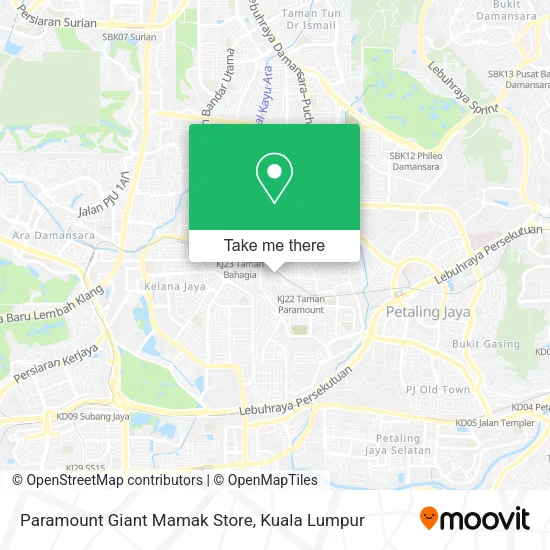 Paramount Giant Mamak Store map
