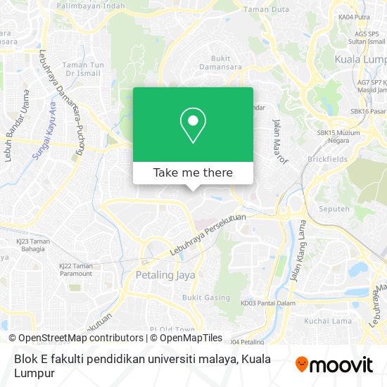 Peta Blok E fakulti pendidikan universiti malaya