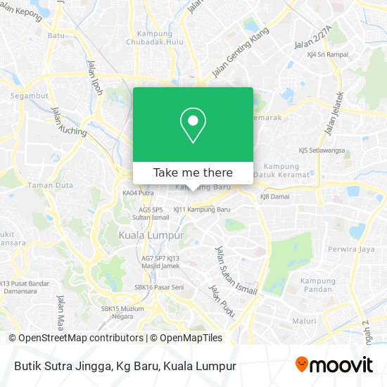 Butik Sutra Jingga, Kg Baru map
