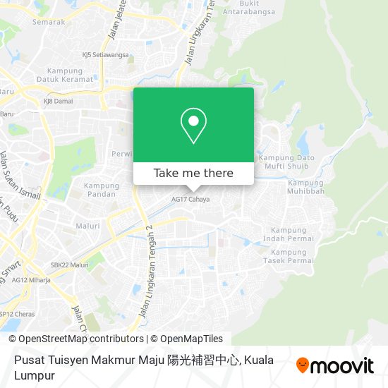 Peta Pusat Tuisyen Makmur Maju 陽光補習中心