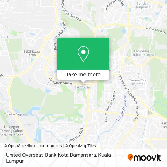 United Overseas Bank Kota Damansara map