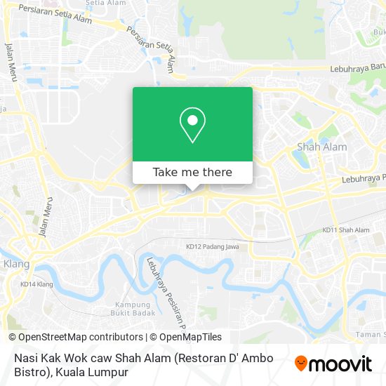 Nasi Kak Wok caw Shah Alam (Restoran D' Ambo Bistro) map