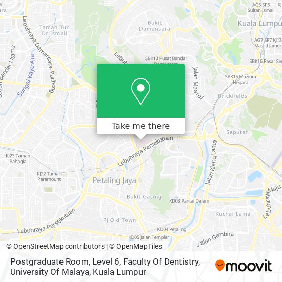 Postgraduate Room, Level 6, Faculty Of Dentistry, University Of Malaya map