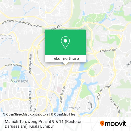 Peta Mamak Terowong Presint 9 & 11 (Restoran Darussalam)