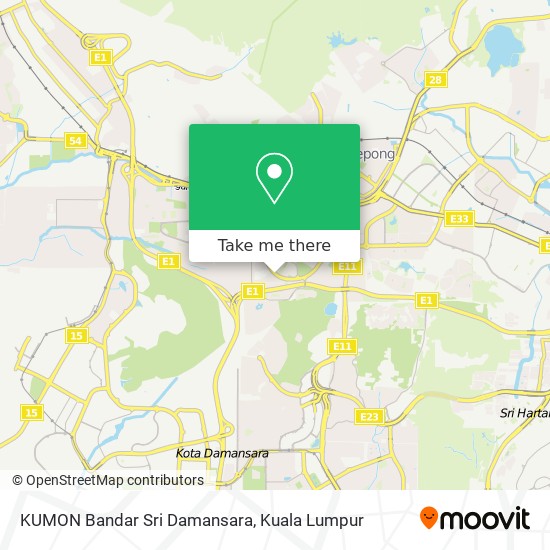 KUMON Bandar Sri Damansara map
