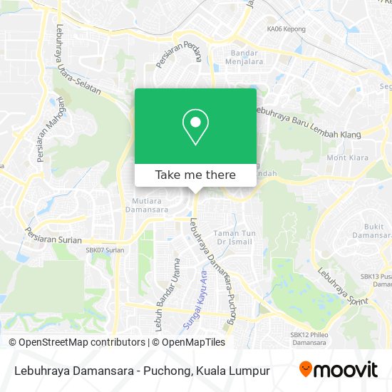 Lebuhraya Damansara - Puchong map