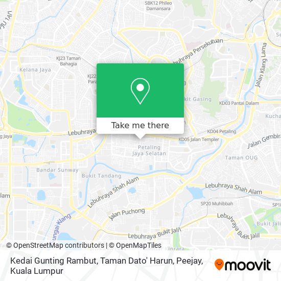 Kedai Gunting Rambut, Taman Dato' Harun, Peejay map