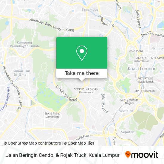 Peta Jalan Beringin Cendol & Rojak Truck