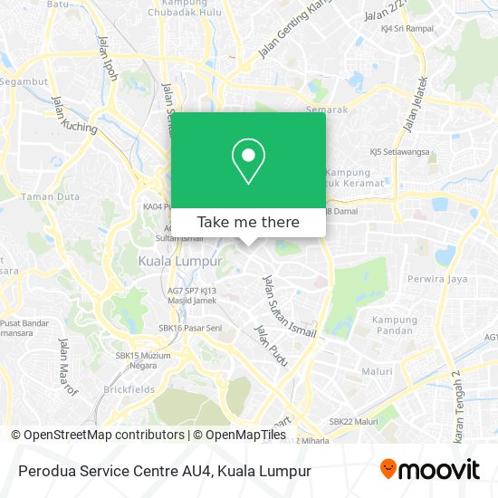 Peta Perodua Service Centre AU4