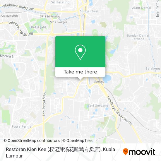 Restoran Kien Kee (权记辣汤花雕鸡专卖店) map