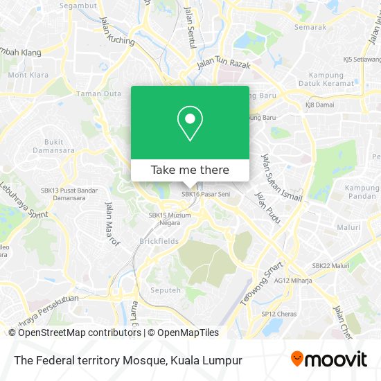 The Federal territory Mosque map