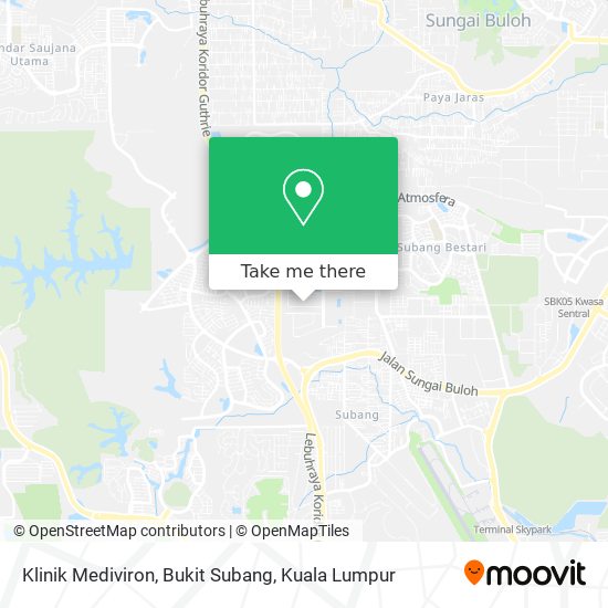 Klinik Mediviron, Bukit Subang map