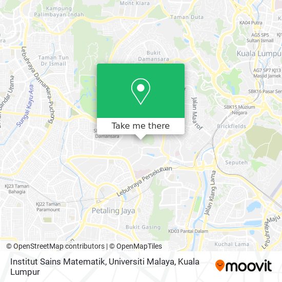 Institut Sains Matematik, Universiti Malaya map