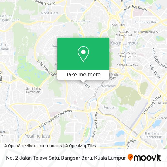 No. 2 Jalan Telawi Satu, Bangsar Baru map