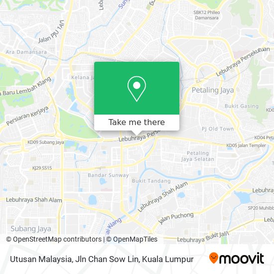 Utusan Malaysia, Jln Chan Sow Lin map