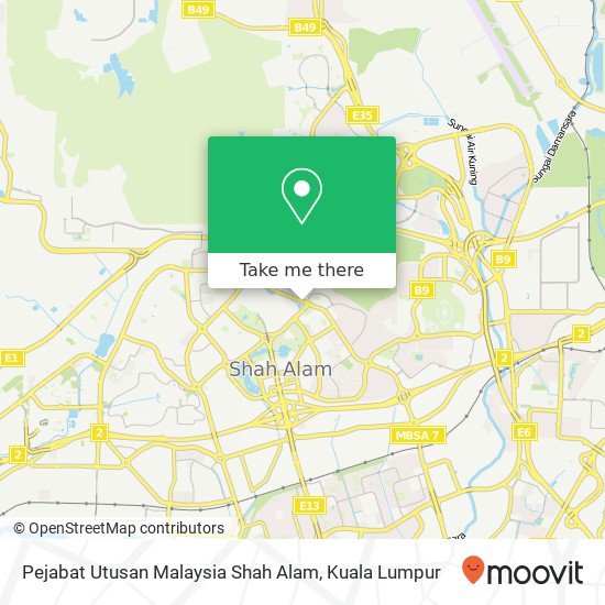 Pejabat Utusan Malaysia Shah Alam map