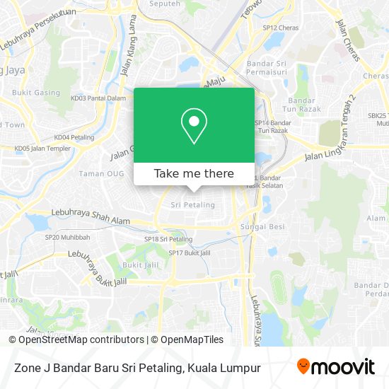 Zone J Bandar Baru Sri Petaling map