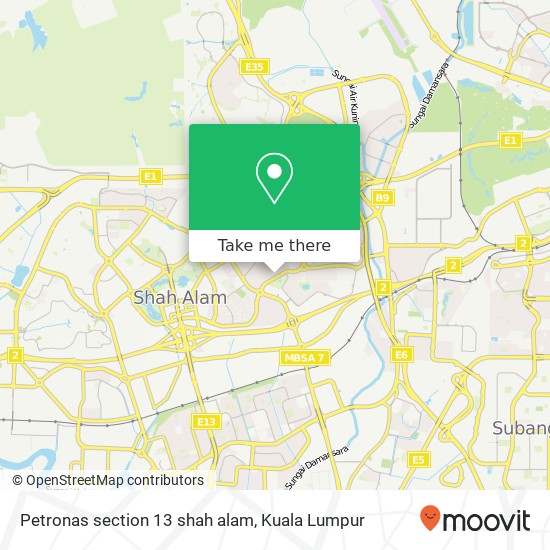Peta Petronas section 13 shah alam