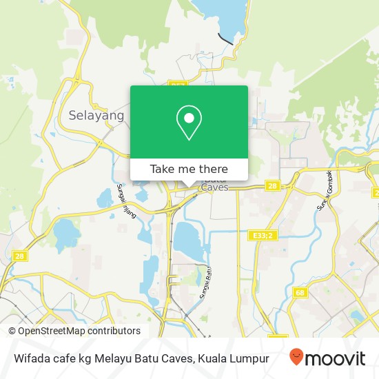 Wifada cafe kg Melayu Batu Caves map