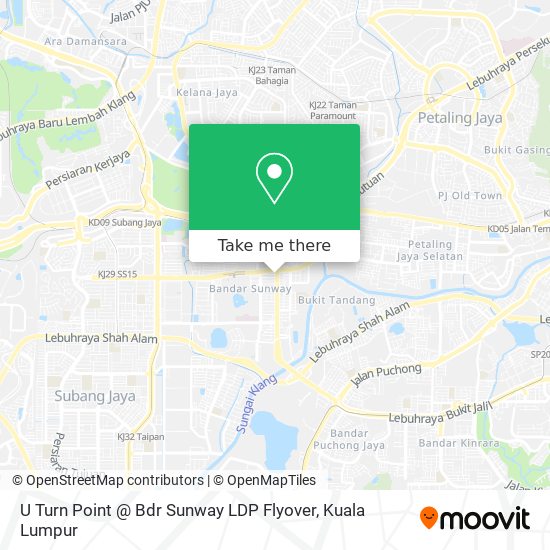 U Turn Point @ Bdr Sunway LDP Flyover map