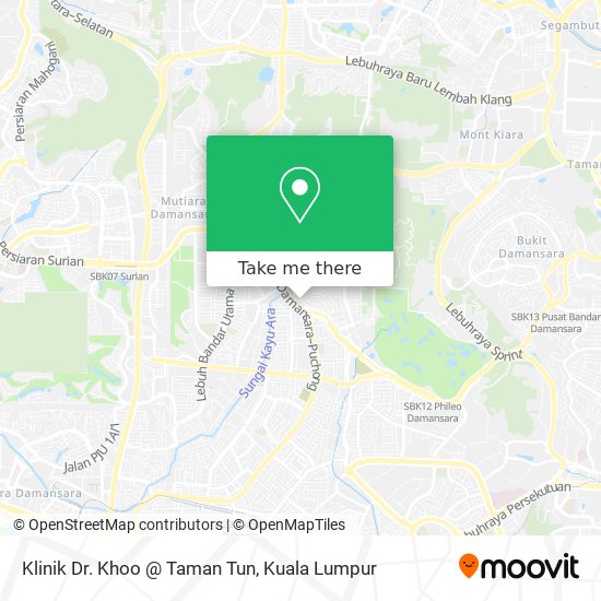 Peta Klinik Dr. Khoo @ Taman Tun