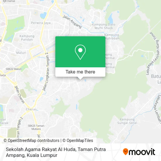 Sekolah Agama Rakyat Al Huda, Taman Putra Ampang map