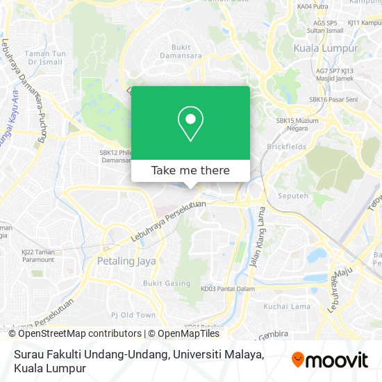 Peta Surau Fakulti Undang-Undang, Universiti Malaya