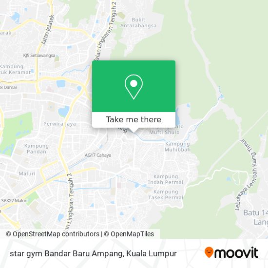 star gym Bandar Baru Ampang map