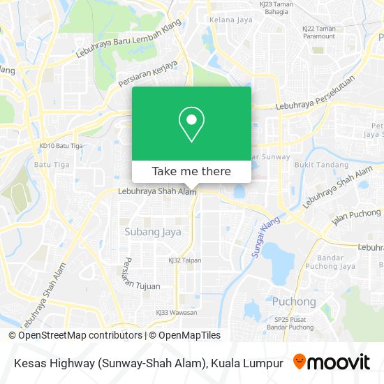 Kesas Highway (Sunway-Shah Alam) map