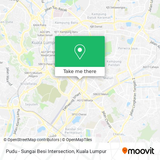 Pudu - Sungai Besi Intersection map