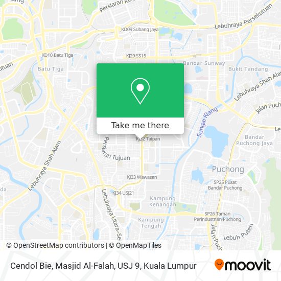 Cendol Bie, Masjid Al-Falah, USJ 9 map