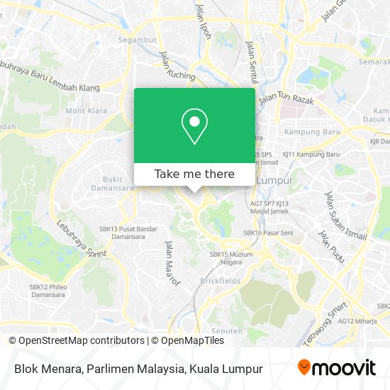 Blok Menara, Parlimen Malaysia map