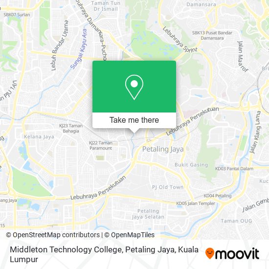 Peta Middleton Technology College, Petaling Jaya