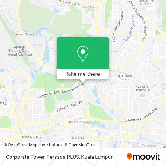 Corporate Tower, Persada PLUS map