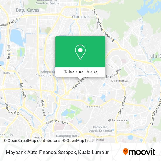 Maybank Auto Finance, Setapak map